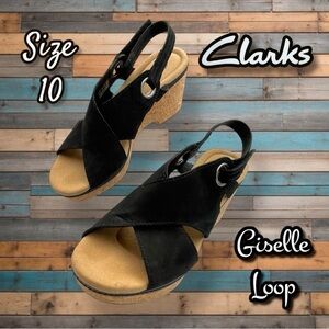 Clarks Collection Leather Back- Strap Black Tan Size 10
Wedges - Giselle Loop